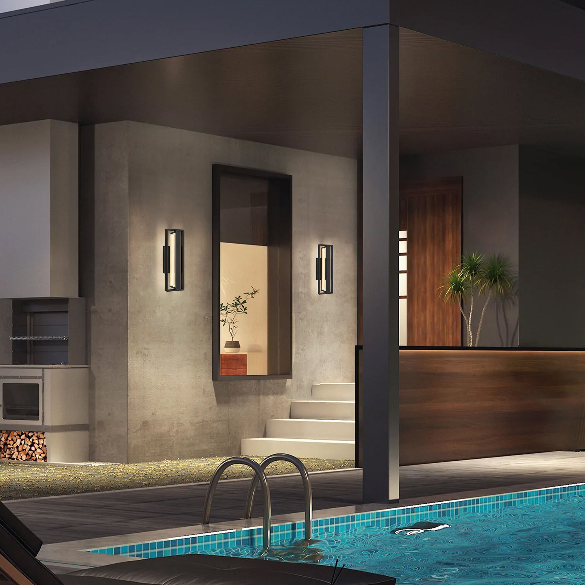 In & Out LED 18.5 inch Sand Black Outdoor Wall Sconce